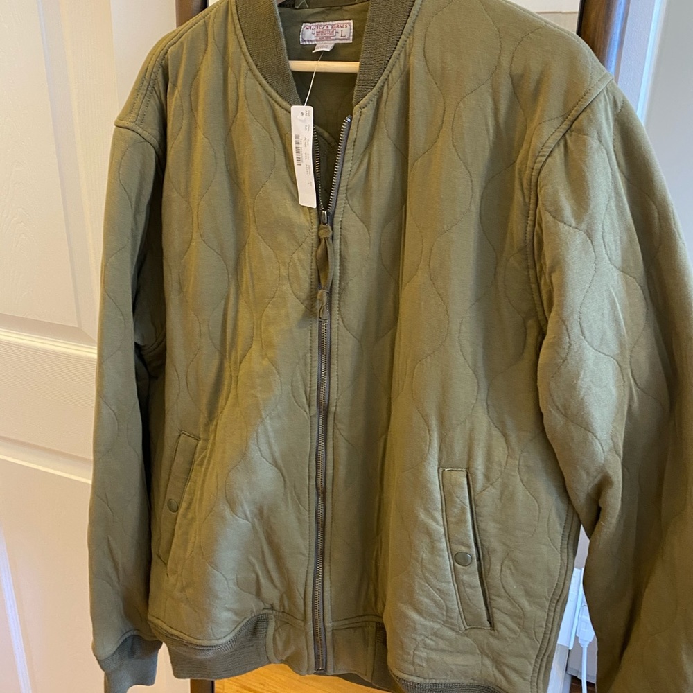 Mens J Crew Bomber Jacket, Army Green